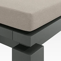 Walker Metal Outdoor Dining Bench with Canvas Flax Beige Sunbrella ® Cushion