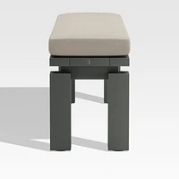 Walker Metal Outdoor Dining Bench with Canvas Flax Beige Sunbrella ® Cushion