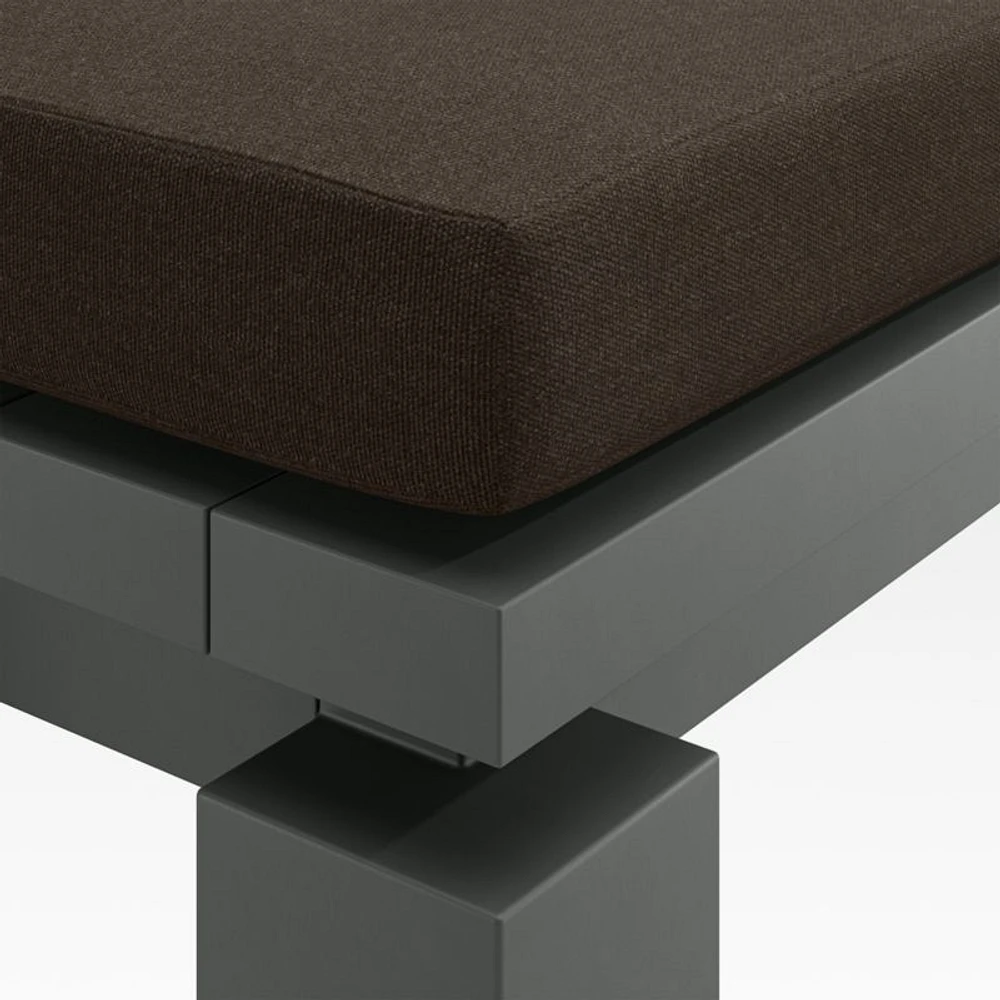 Walker Metal Outdoor Dining Bench with Canvas Java Brown Sunbrella ® Cushion