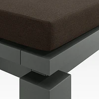 Walker Metal Outdoor Dining Bench with Canvas Java Brown Sunbrella ® Cushion