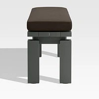 Walker Metal Outdoor Dining Bench with Canvas Java Brown Sunbrella ® Cushion