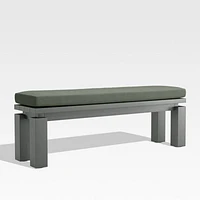 Walker Metal Outdoor Dining Bench with Cast Sage Green Sunbrella ® Cushion