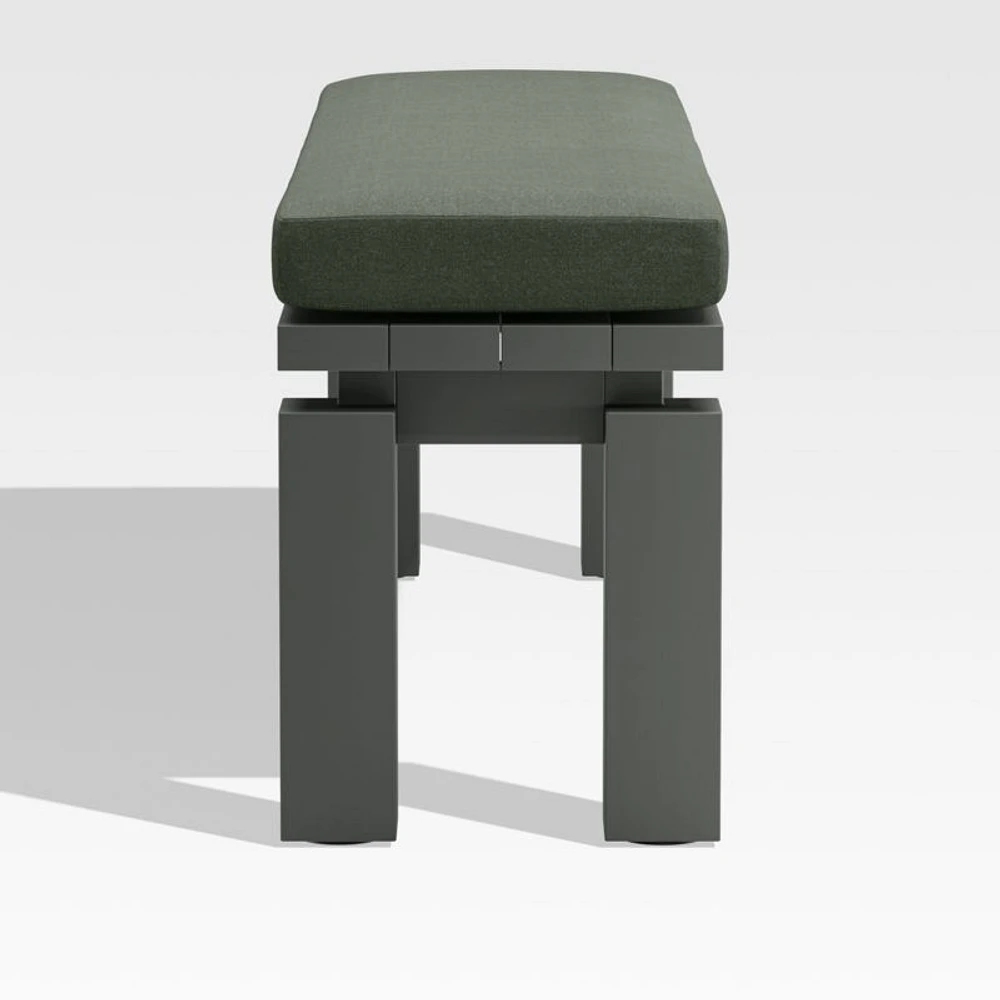 Walker Metal Outdoor Dining Bench with Cast Sage Green Sunbrella ® Cushion