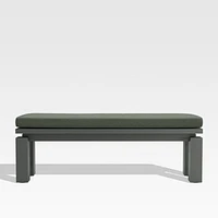 Walker Metal Outdoor Dining Bench with Cast Sage Green Sunbrella ® Cushion