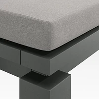 Walker Metal Outdoor Dining Bench with Cast Silver Sunbrella ® Cushion