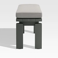 Walker Metal Outdoor Dining Bench with Cast Silver Sunbrella ® Cushion