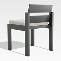Walker Metal Outdoor Dining Side Chair with Cast Ash Brown Sunbrella ® Cushions