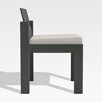 Walker Metal Outdoor Dining Side Chair with Cast Ash Brown Sunbrella ® Cushions