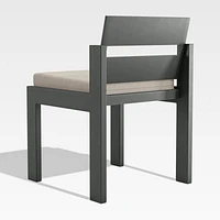 Walker Metal Outdoor Dining Side Chair with Canvas Flax Beige Sunbrella ® Cushions