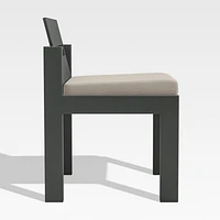 Walker Metal Outdoor Dining Side Chair with Canvas Flax Beige Sunbrella ® Cushions