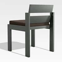 Walker Metal Outdoor Dining Side Chair with Canvas Java Brown Sunbrella ® Cushions
