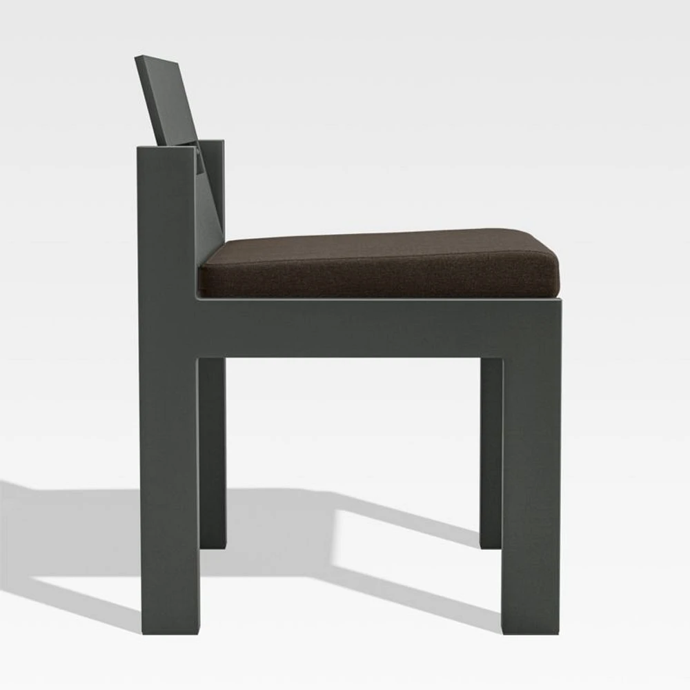 Walker Metal Outdoor Dining Side Chair with Canvas Java Brown Sunbrella ® Cushions