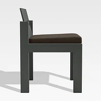 Walker Metal Outdoor Dining Side Chair with Canvas Java Brown Sunbrella ® Cushions