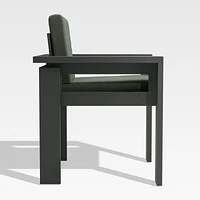 Walker Metal Outdoor Dining Arm Chair with Cast Sage Green Sunbrella ® Cushions