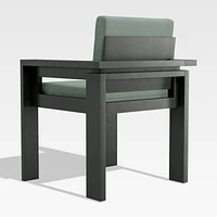 Walker Metal Outdoor Dining Arm Chair with Canvas Spa Blue Sunbrella ® Cushions