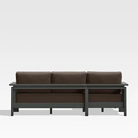 Walker 2-Piece Left Arm Chaise Metal Outdoor Sectional with Canvas Java Brown Sunbrella ® Cushions