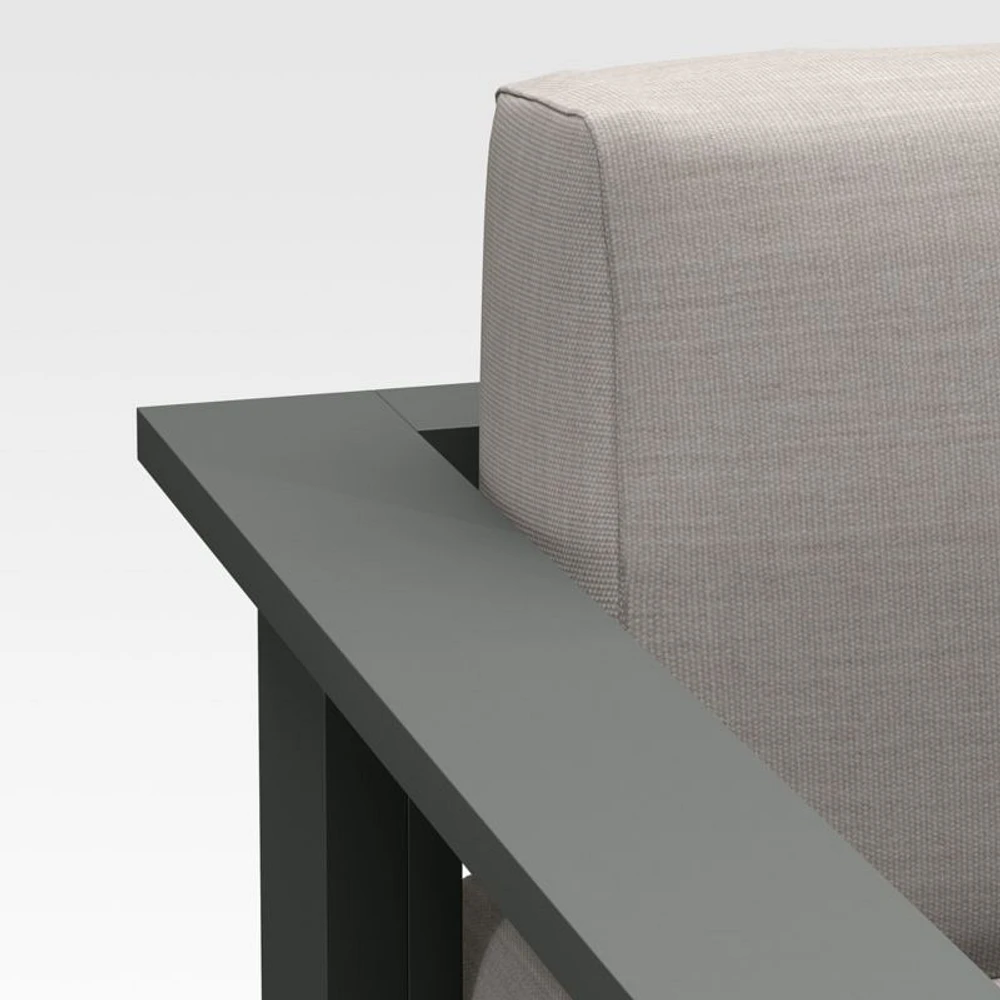 Walker Metal Outdoor Lounge Chair with Cast Ash Brown Sunbrella ® Cushions