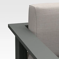 Walker Metal Outdoor Lounge Chair with Cast Ash Brown Sunbrella ® Cushions