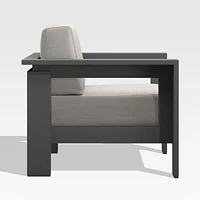 Walker Metal Outdoor Lounge Chair with Cast Ash Brown Sunbrella ® Cushions