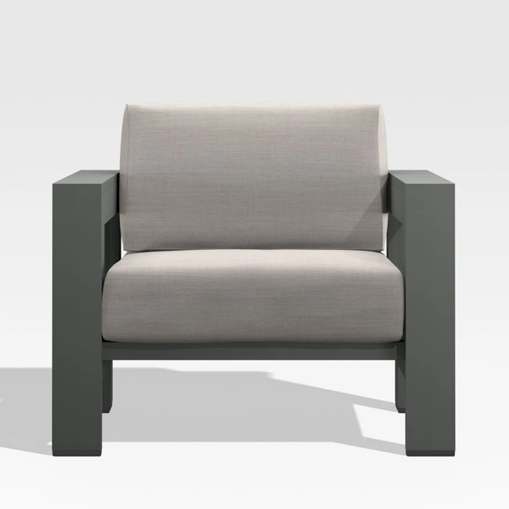 Walker Metal Outdoor Lounge Chair with Cast Ash Brown Sunbrella ® Cushions
