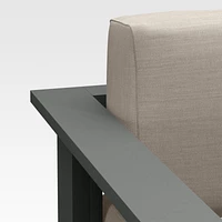 Walker Metal Outdoor Lounge Chair with Canvas Flax Beige Sunbrella ® Cushions