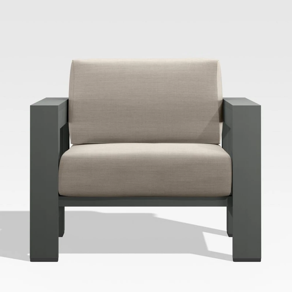 Walker Metal Outdoor Lounge Chair with Canvas Flax Beige Sunbrella ® Cushions