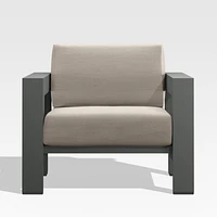 Walker Metal Outdoor Lounge Chair with Canvas Flax Beige Sunbrella ® Cushions
