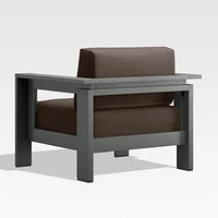 Walker Metal Outdoor Lounge Chair with Canvas Java Brown Sunbrella ® Cushions