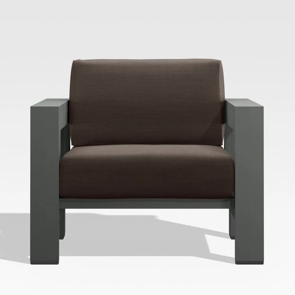 Walker Metal Outdoor Lounge Chair with Canvas Java Brown Sunbrella ® Cushions