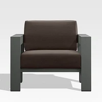 Walker Metal Outdoor Lounge Chair with Canvas Java Brown Sunbrella ® Cushions