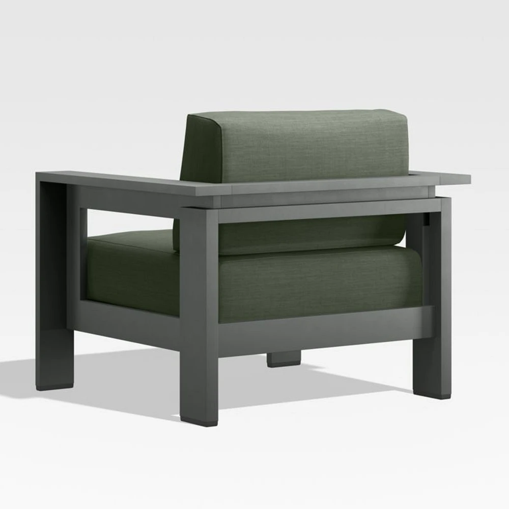 Walker Metal Outdoor Lounge Chair with Cast Sage Green Sunbrella ® Cushions