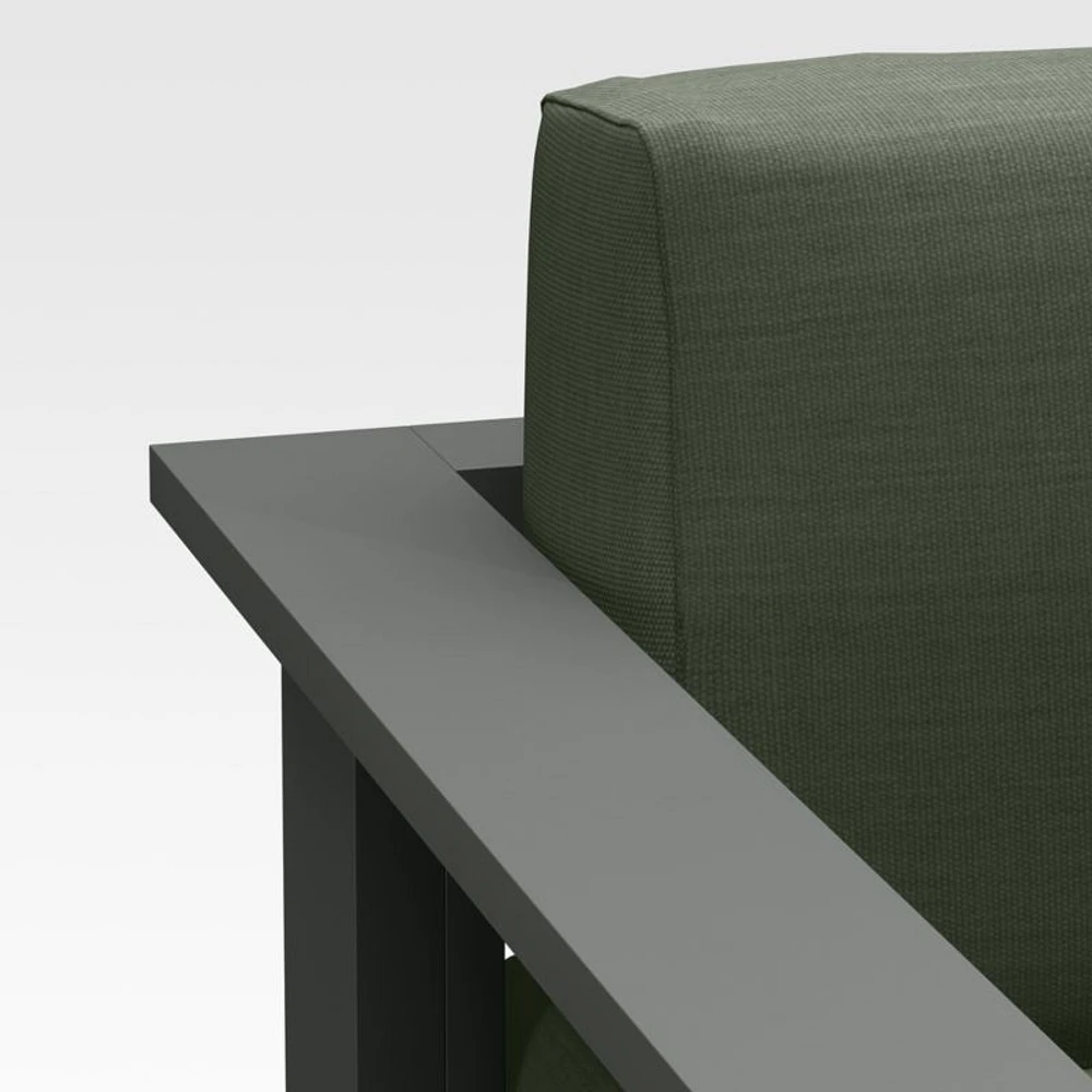 Walker Metal Outdoor Lounge Chair with Cast Sage Green Sunbrella ® Cushions