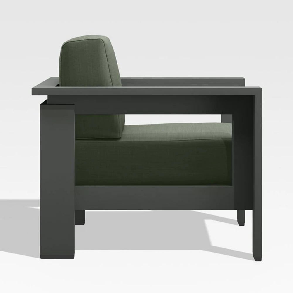 Walker Metal Outdoor Lounge Chair with Cast Sage Green Sunbrella ® Cushions