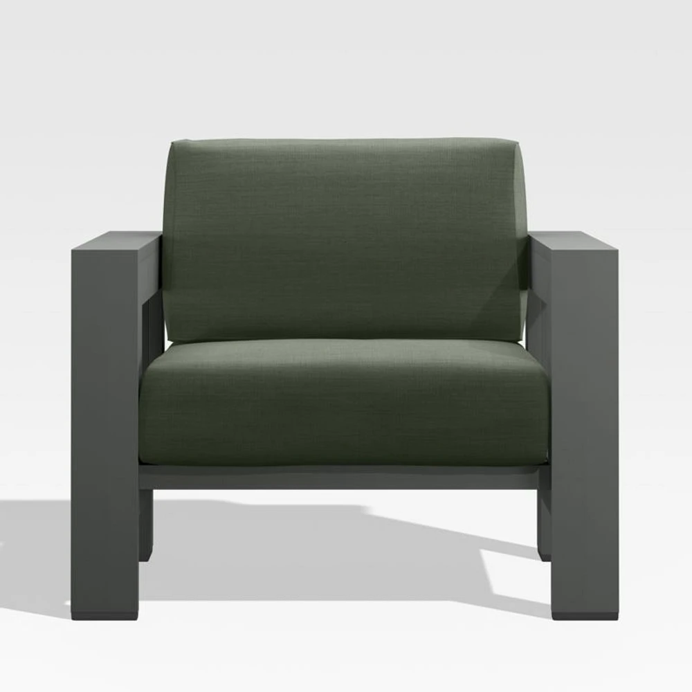 Walker Metal Outdoor Lounge Chair with Cast Sage Green Sunbrella ® Cushions