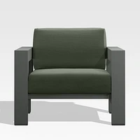 Walker Metal Outdoor Lounge Chair with Cast Sage Green Sunbrella ® Cushions