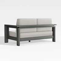 Walker 63" Metal Outdoor Loveseat with Cast Ash Brown Sunbrella ® Cushions