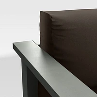 Walker 63" Metal Outdoor Loveseat with Canvas Java Brown Sunbrella ® Cushions
