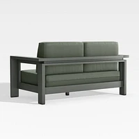 Walker 63" Metal Outdoor Loveseat with Cast Sage Green Sunbrella ® Cushions