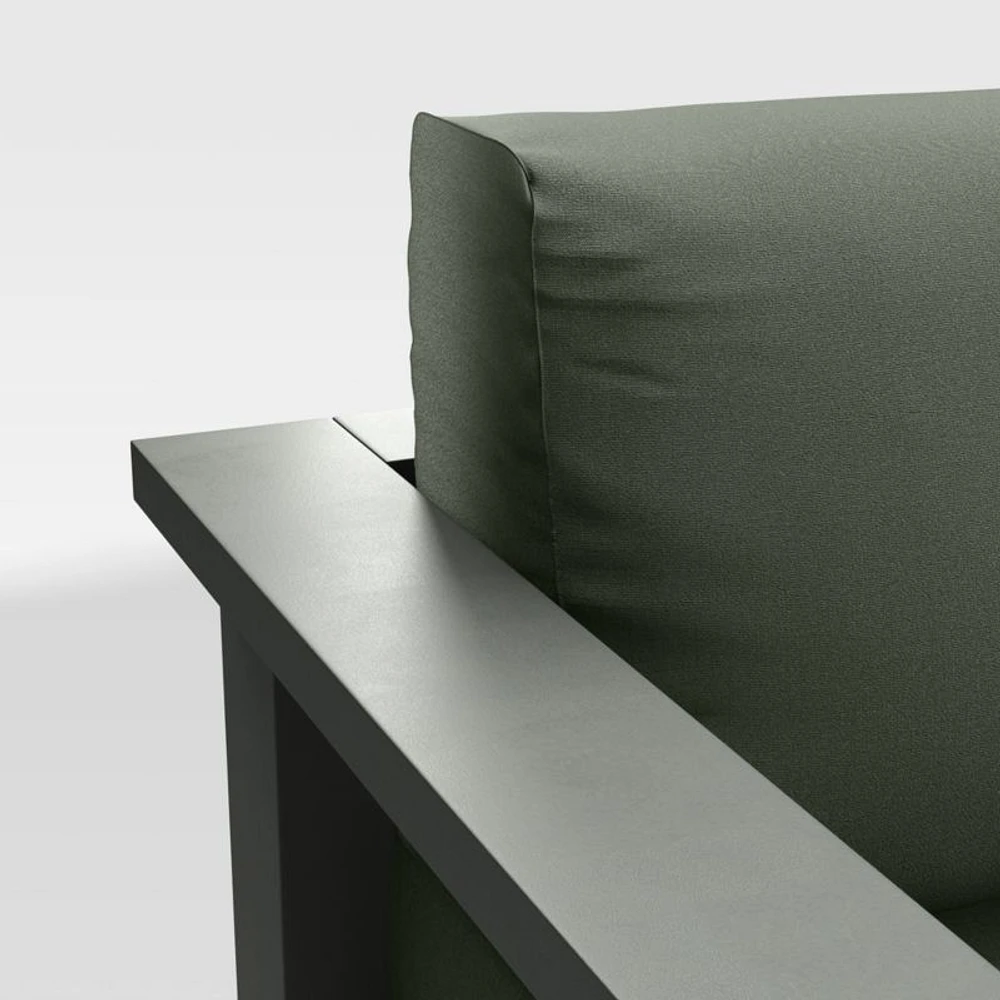 Walker 63" Metal Outdoor Loveseat with Cast Sage Green Sunbrella ® Cushions