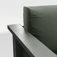 Walker 63" Metal Outdoor Loveseat with Cast Sage Green Sunbrella ® Cushions