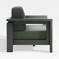 Walker 63" Metal Outdoor Loveseat with Cast Sage Green Sunbrella ® Cushions