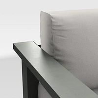 Walker 63" Metal Outdoor Loveseat with Cast Silver Sunbrella ® Cushions