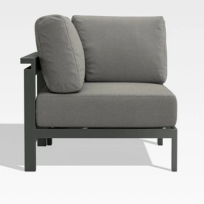 Walker Metal Outdoor Corner Chair with Canvas Charcoal Sunbrella ® Cushions