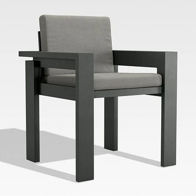 Walker Canvas Charcoal Sunbrella® Outdoor Dining Arm Chair Cushions