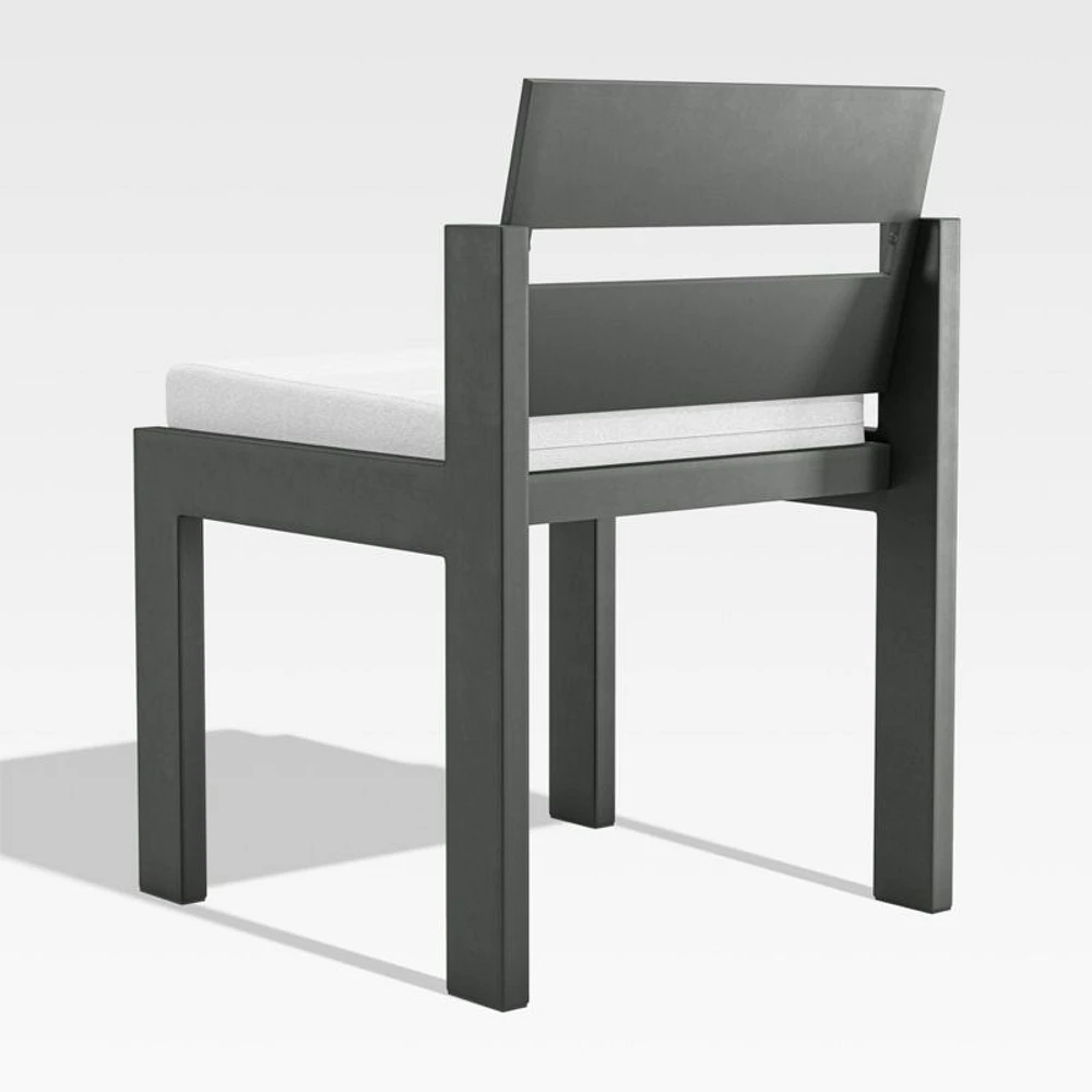 Walker Metal Outdoor Dining Chair with Canvas White Sunbrella ® Cushion