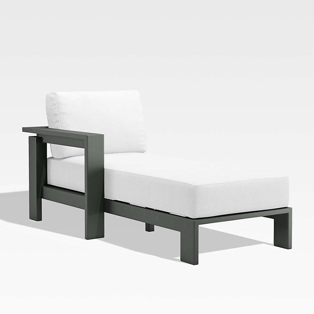 Walker Metal Outdoor Dining Bench White Sunbrella Cushion +