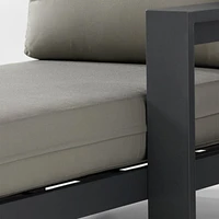 Walker 4-Piece Right-Arm Chaise Metal Outdoor Sectional Sofa with Canvas Charcoal Sunbrella ® Cushions