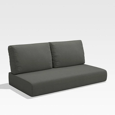 Walker Canvas Charcoal Outdoor Armless Loveseat Sunbrella ® Cushion