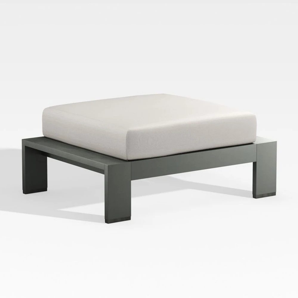 Walker Metal Outdoor Ottoman with Cast Ash Brown Sunbrella ® Cushion