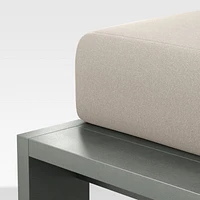 Walker Metal Outdoor Ottoman with Canvas Flax Beige Sunbrella ® Cushion